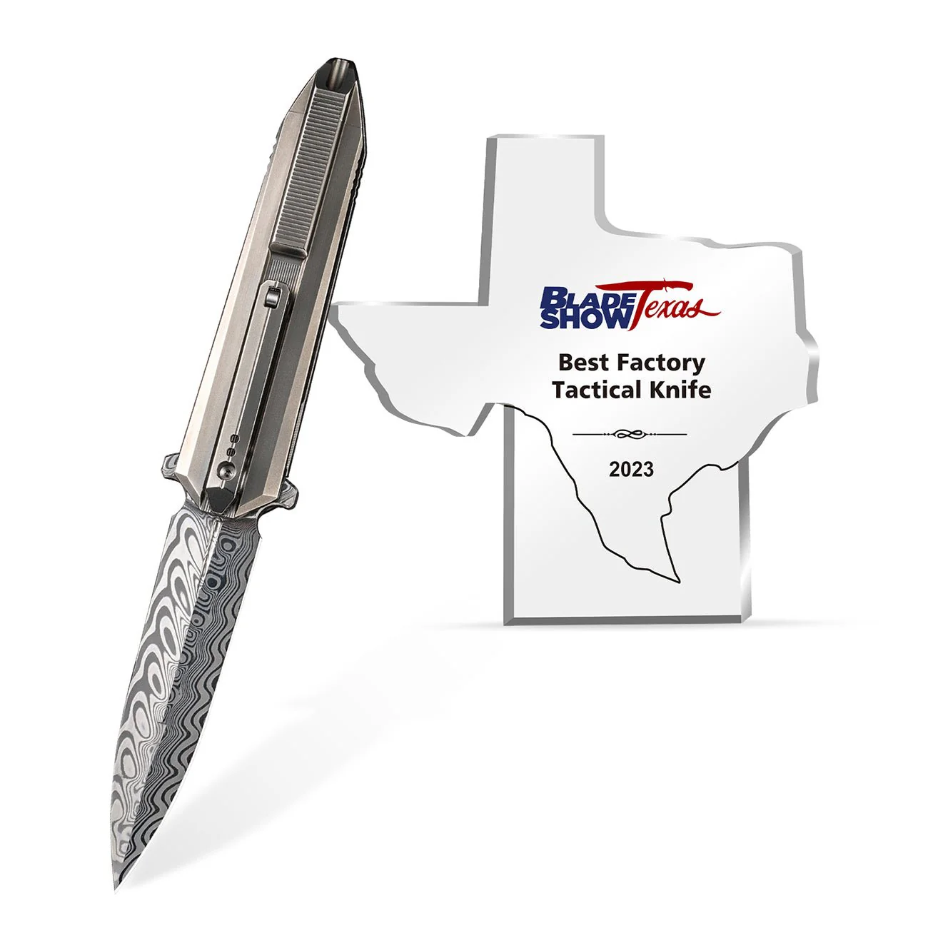 WEKNIFE Diatomic Flipper Knife Titanium Handle (3.78" Damasteel Blade) WE22032-DS1 - Image 2