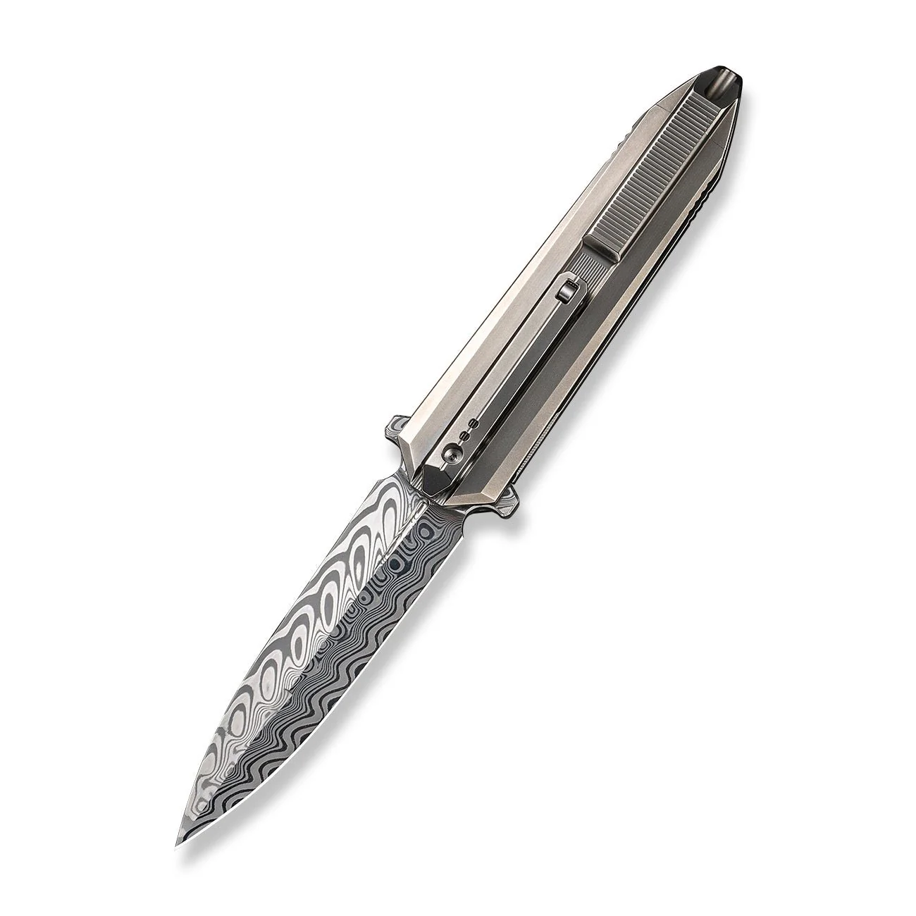 WEKNIFE Diatomic Flipper Knife Titanium Handle (3.78" Damasteel Blade) WE22032-DS1 - Image 4