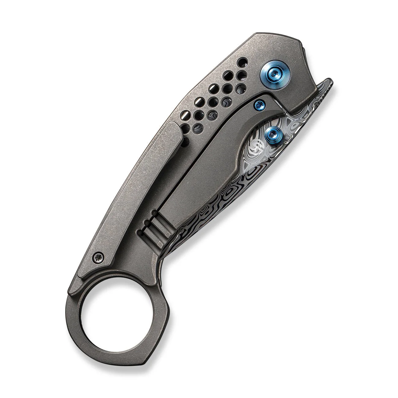 WEKNIFE Envisage Front Flipper Knife Titanium Handle (2.42" Damasteel Blade) WE22013-DS1 - Image 7
