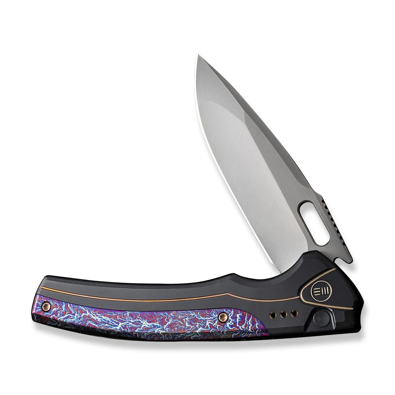 WEKNIFE Exciton Flipper & Thumb Hole & Button Lock Knife Titanium Handle (3.68" CPM 20CV Blade) WE22038A-6 - Image 5