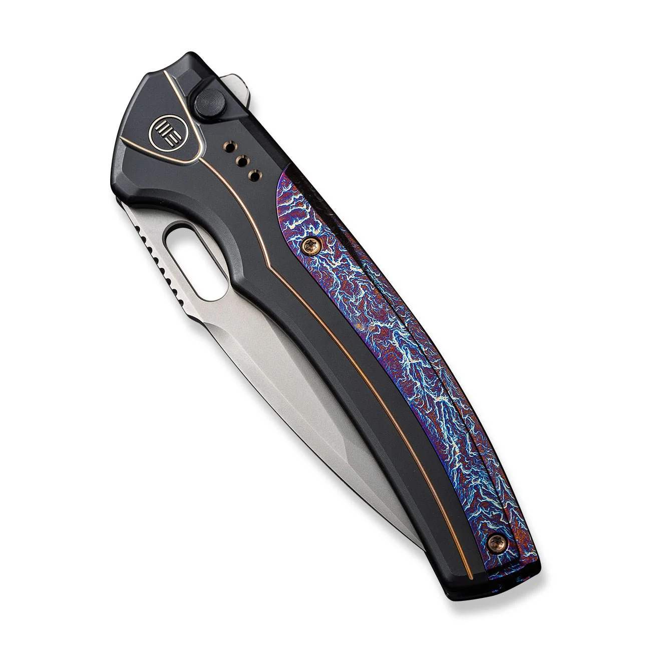 WEKNIFE Exciton Flipper & Thumb Hole & Button Lock Knife Titanium Handle (3.68" CPM 20CV Blade) WE22038A-6 - Image 6
