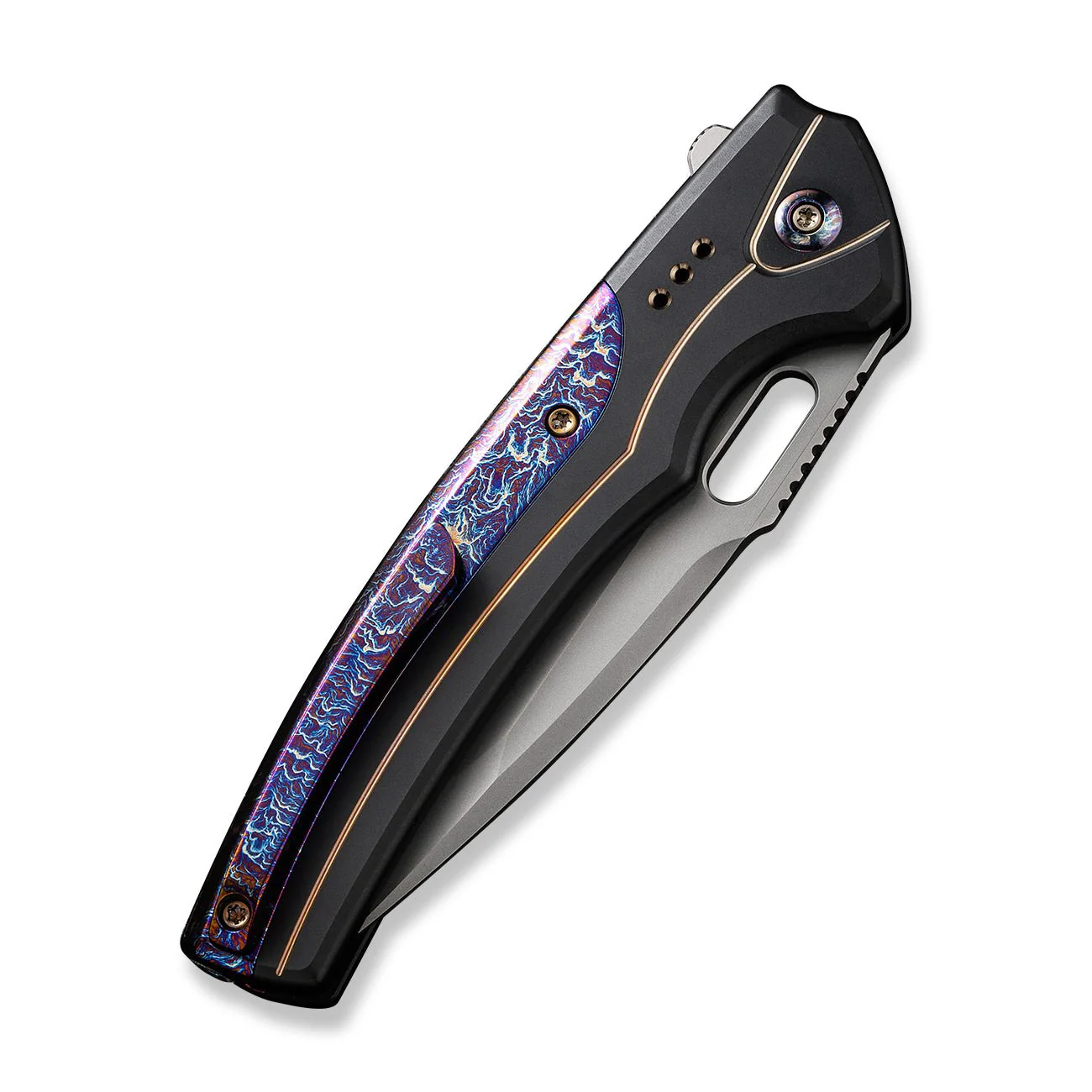 WEKNIFE Exciton Flipper & Thumb Hole & Button Lock Knife Titanium Handle (3.68" CPM 20CV Blade) WE22038A-6 - Image 7