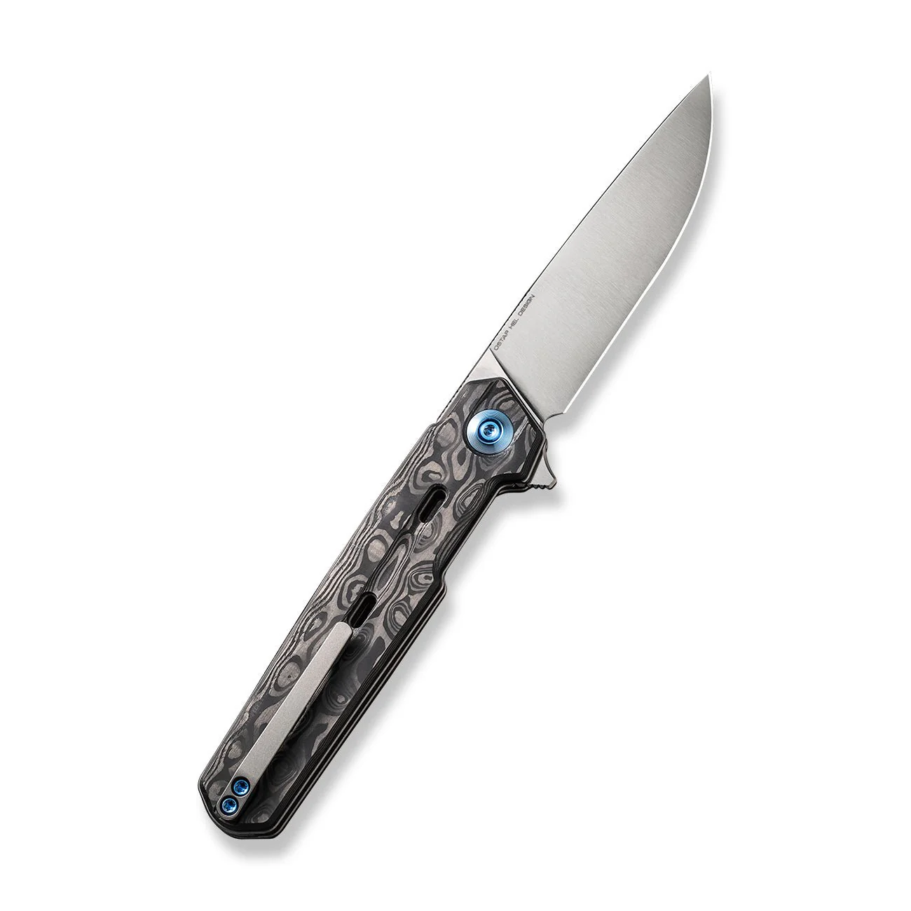 WEKNIFE Navo Flipper Knife Carbon Fiber & Titanium Handle (3.25" CPM 20CV Blade) WE22026-2 - Image 2
