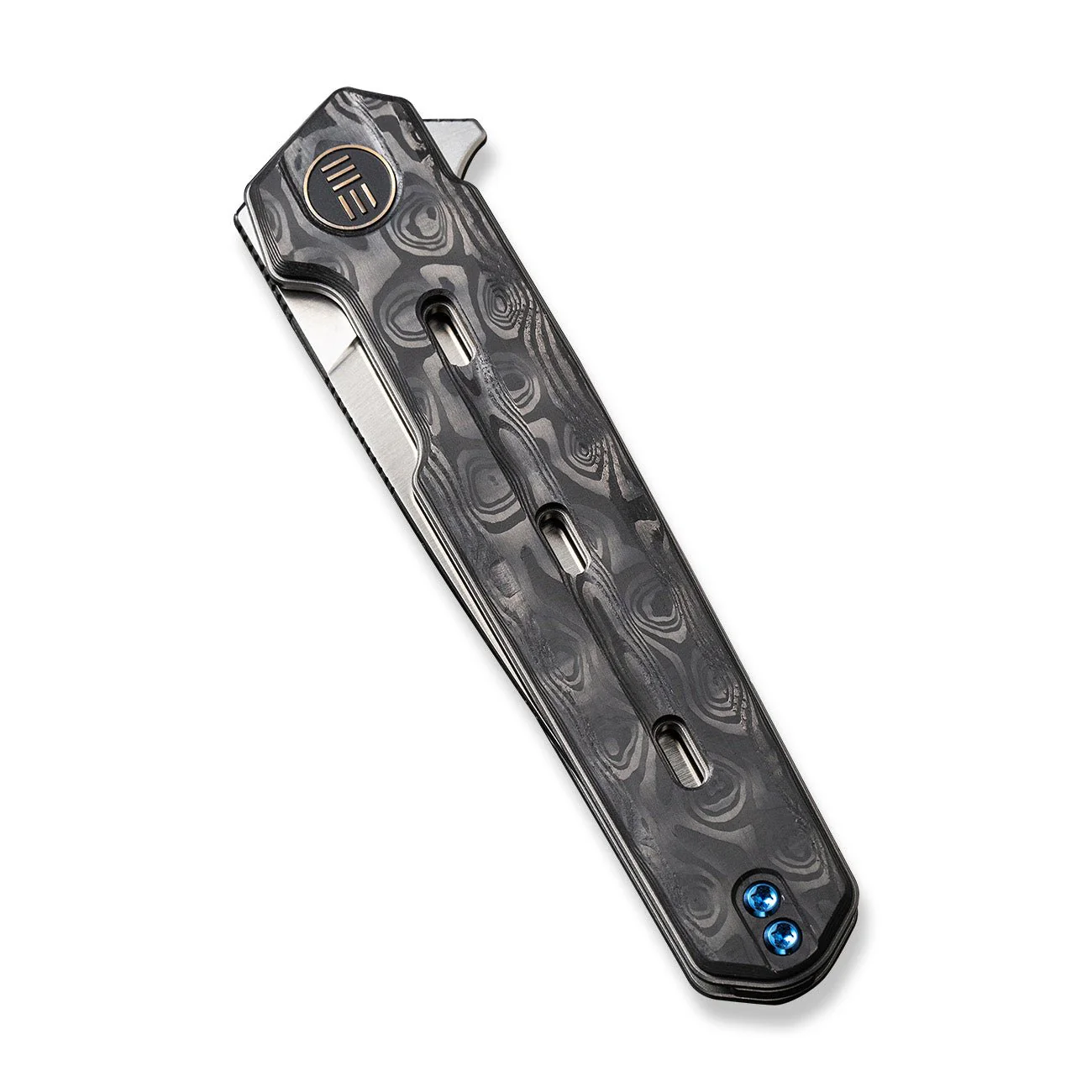 WEKNIFE Navo Flipper Knife Carbon Fiber & Titanium Handle (3.25" CPM 20CV Blade) WE22026-2 - Image 6