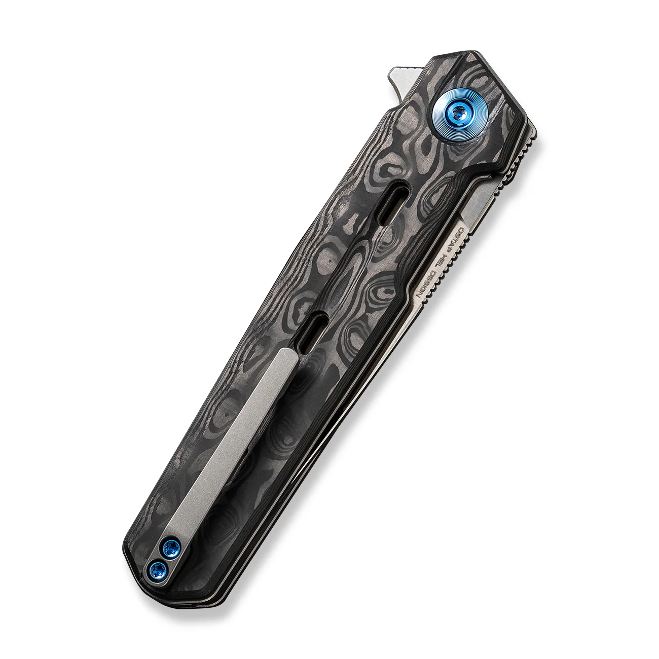 WEKNIFE Navo Flipper Knife Carbon Fiber & Titanium Handle (3.25" CPM 20CV Blade) WE22026-2 - Image 7