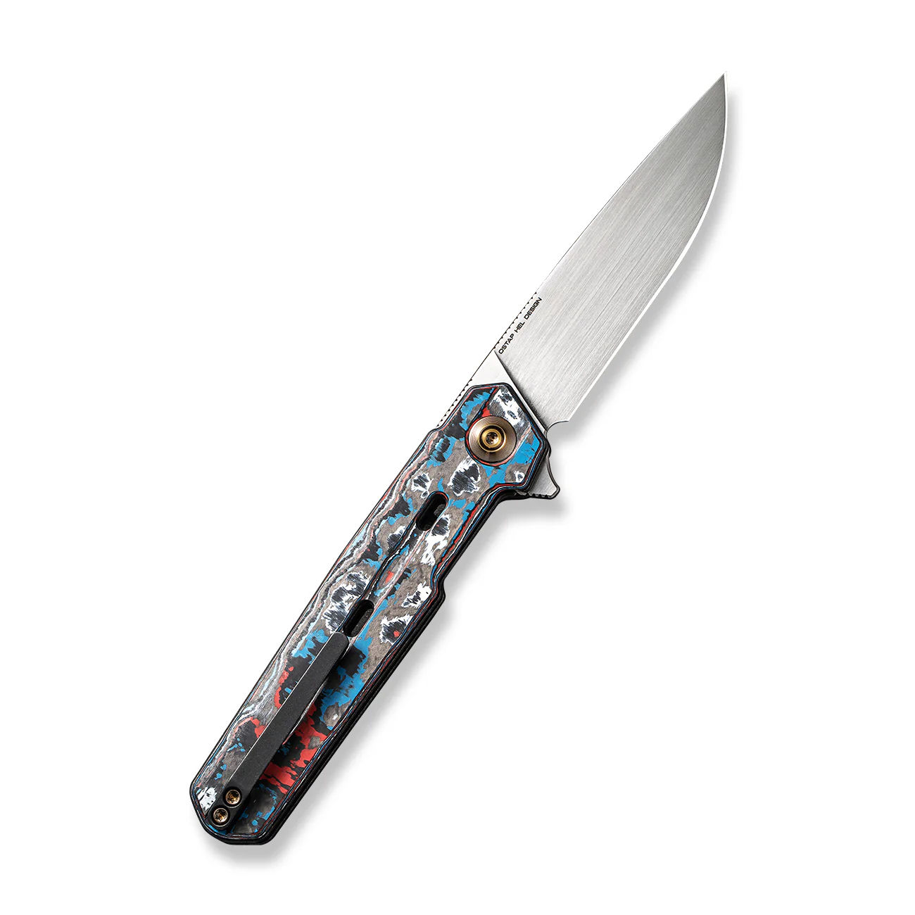 WEKNIFE Navo Flipper Knife FatCarbon Fiber & Titanium Handle (3.25" CPM 20CV Blade) WE22026-4 - Image 2