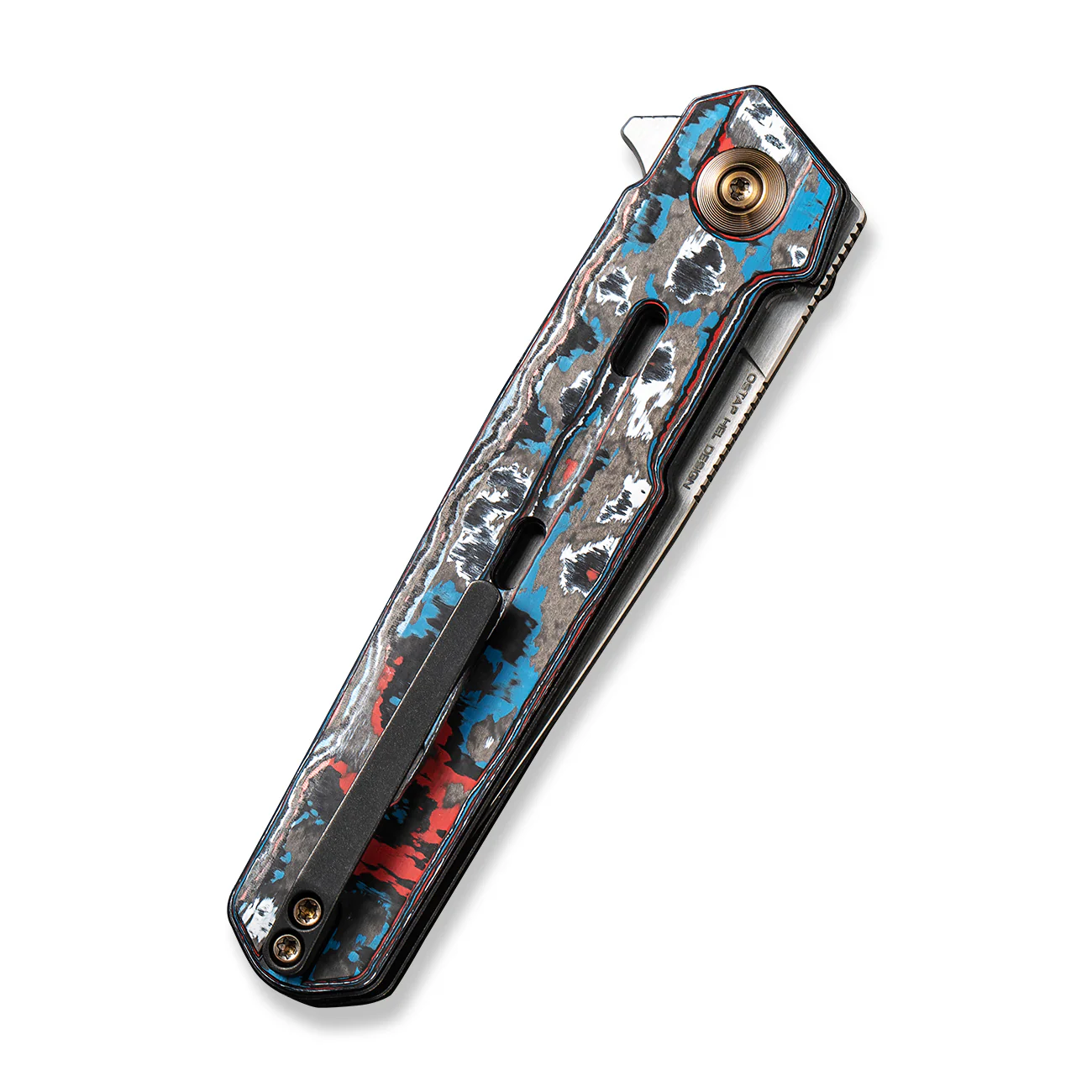 WEKNIFE Navo Flipper Knife FatCarbon Fiber & Titanium Handle (3.25" CPM 20CV Blade) WE22026-4 - Image 7