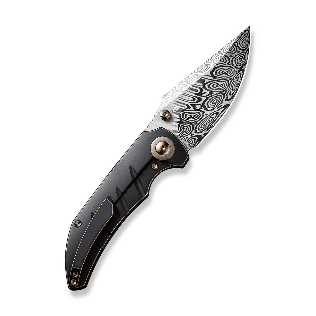 WEKNIFE Riff-Raff Thumb Stud Knife Titanium Handle (3.12" Damasteel Blade) WE22020B-DS1 - Image 2