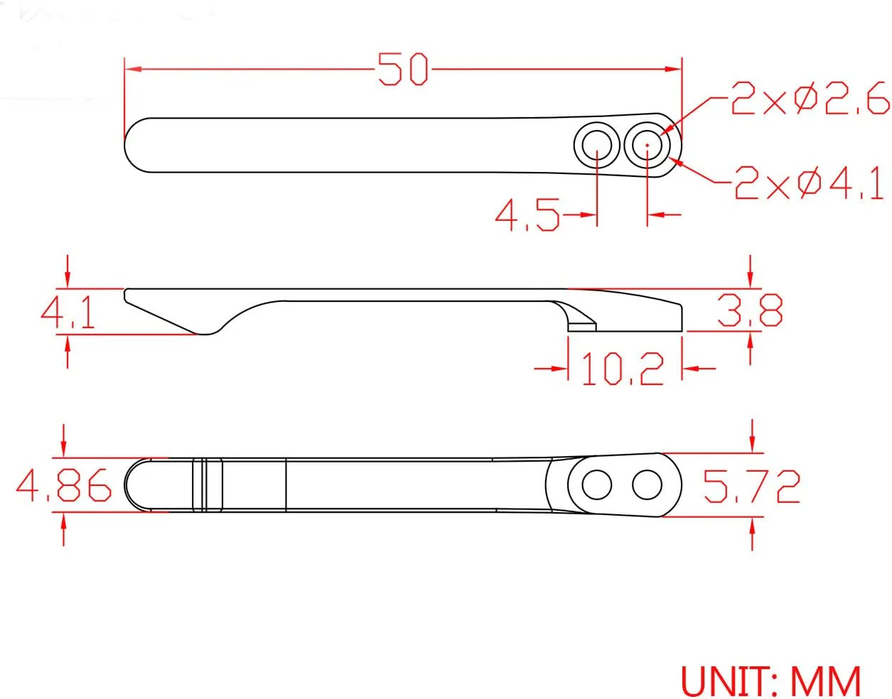Titanium Pocket Clip with 6PCS Titanium screws T001C - Image 6