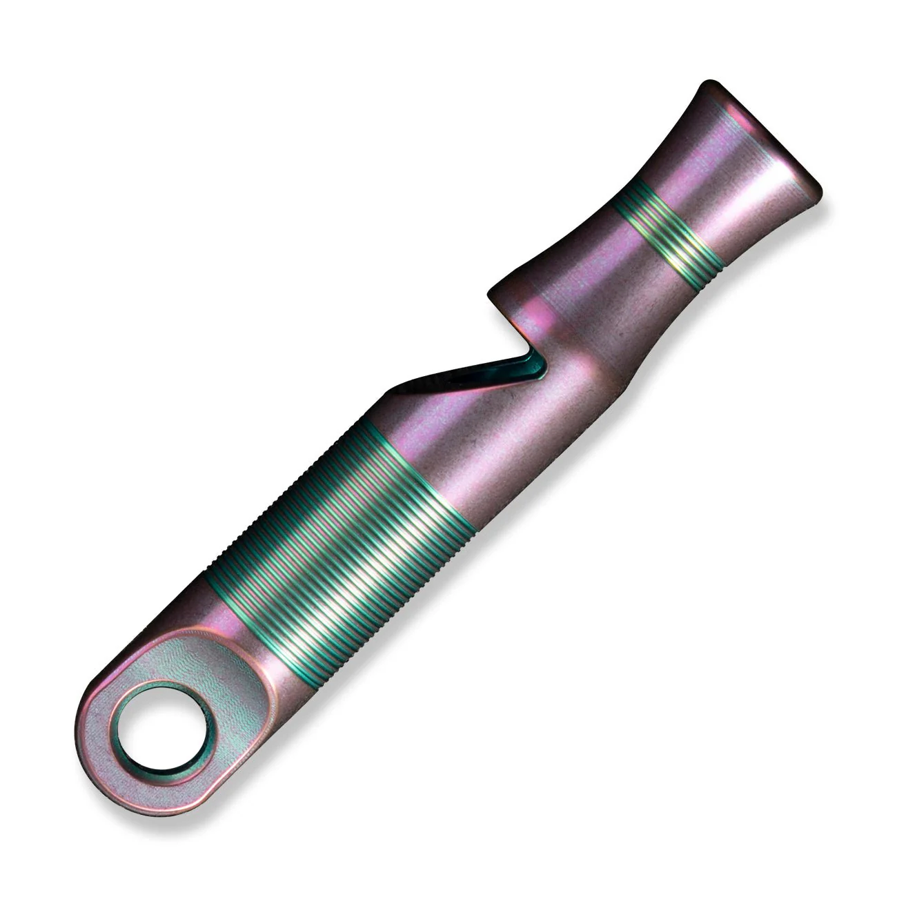 WEKNIFE Titanium Whistle With 1PC Brown Paracord A-05AP - Image 4