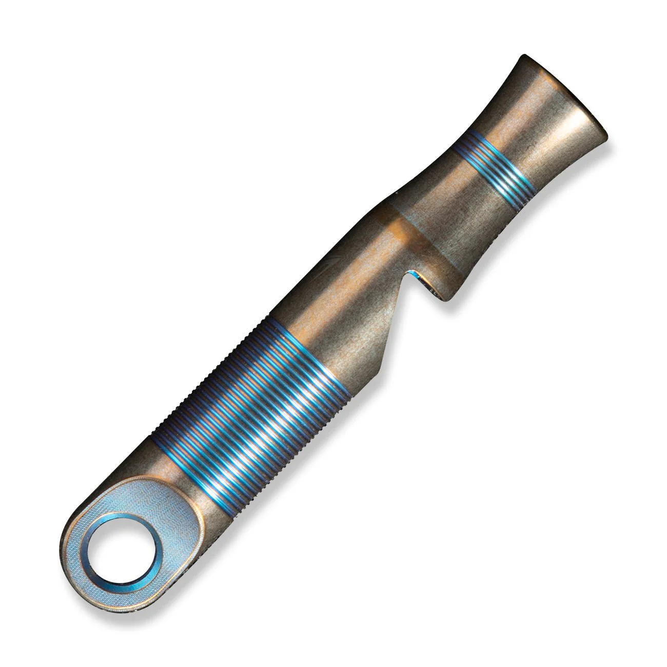 WEKNIFE Titanium Whistle With 1PC Brown Paracord A-05BP - Image 5