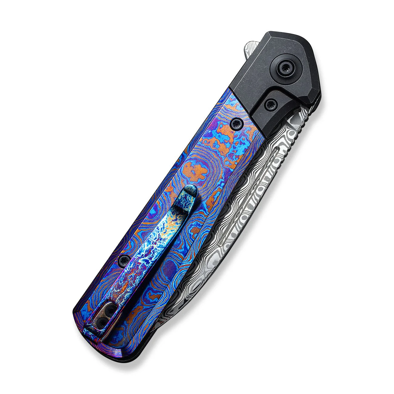 WEKNIFE Soothsayer Flipper Knife Titanium & Timascus Handle (3.48" Damasteel Blade) WE20050-DS1 - Image 7