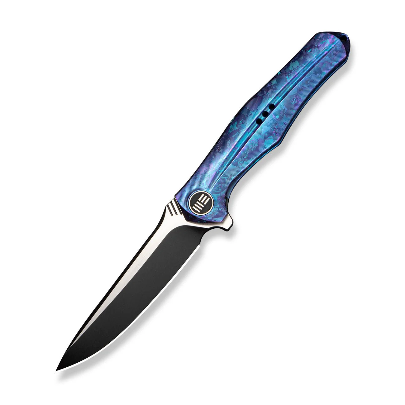 WEKNIFE 702 Flipper Knife Crystalized Blue / Purple Titanium Integral Handle (3.9" Black Stonewashed Bohler M390 Blade, Satin Flat) 702-2025 BSW - Image 3