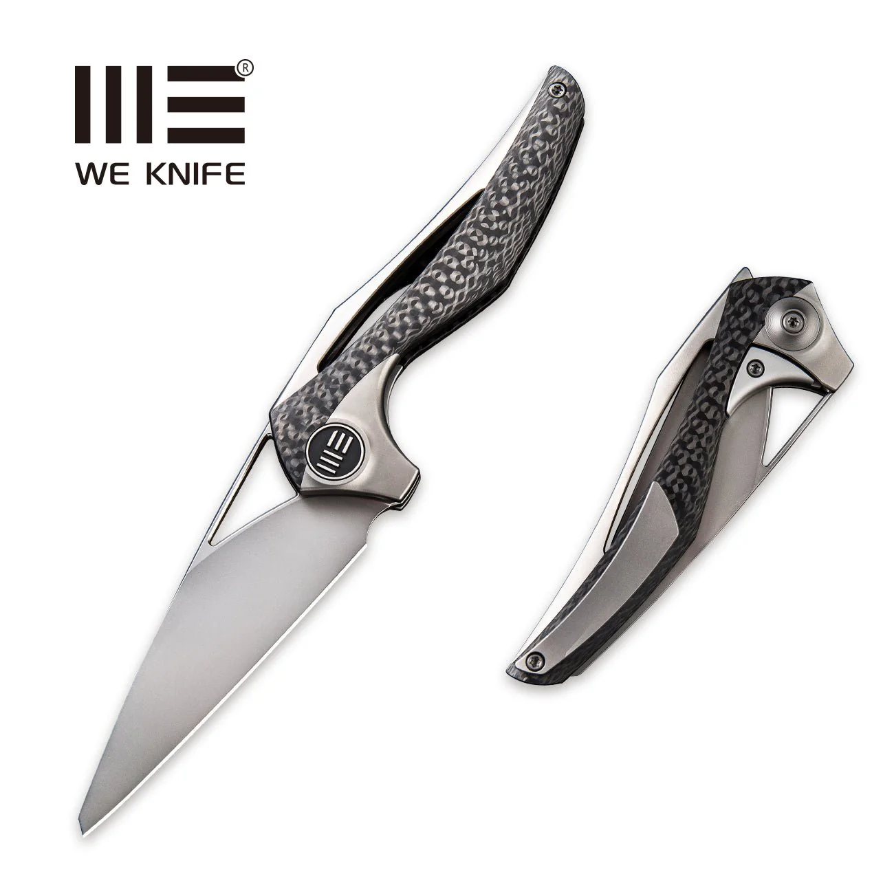 WEKNIFE ÆternA Flipper & Thumb Hole Knife Titanium & Carbon Fiber Handle (3.28" M390 Blade) 918A
