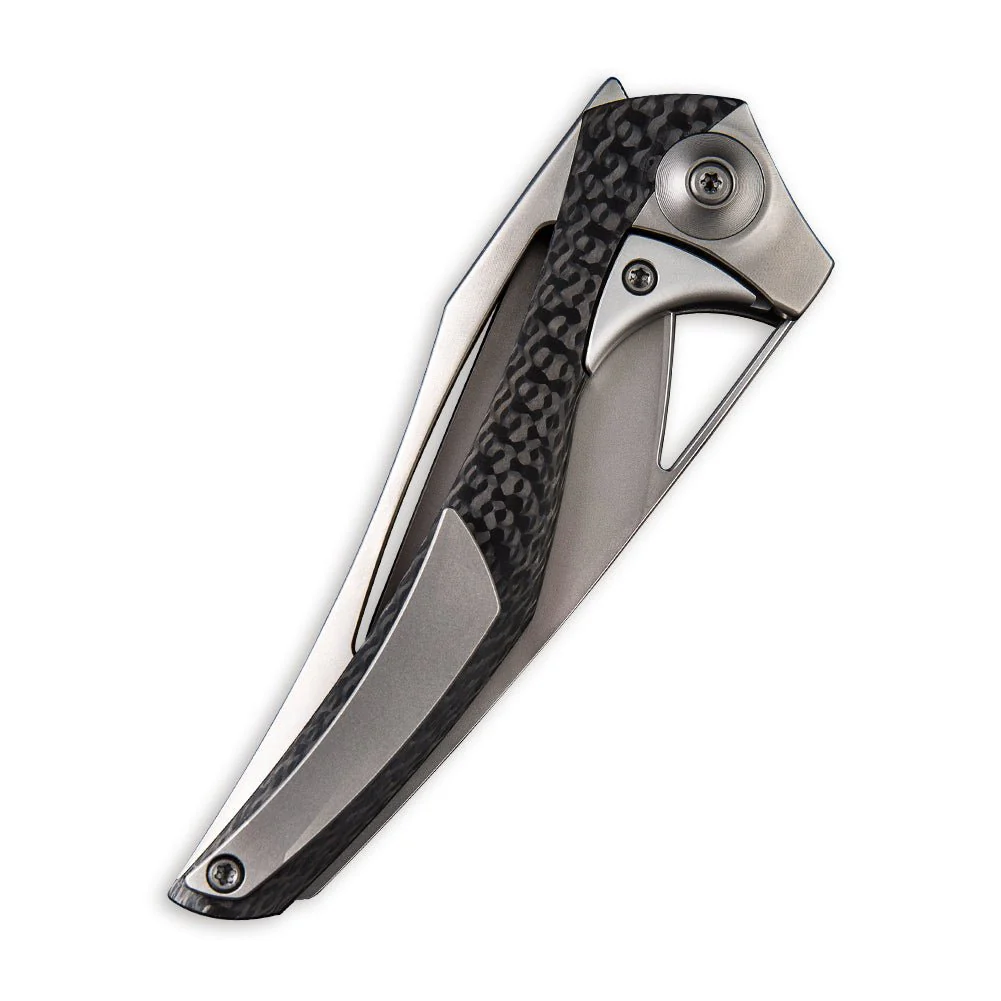 WEKNIFE ÆternA Flipper & Thumb Hole Knife Titanium & Carbon Fiber Handle (3.28" M390 Blade) 918A - Image 3