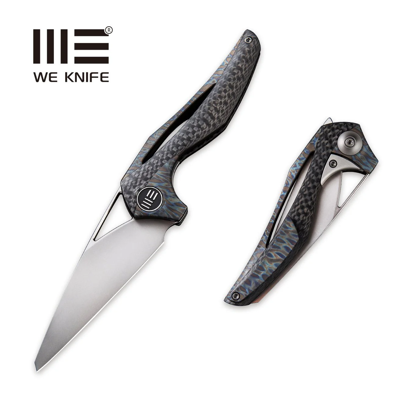 WEKNIFE ÆternA Flipper & Thumb Hole Knife Titanium & Carbon Fiber Handle (3.28" M390 Blade) 918B