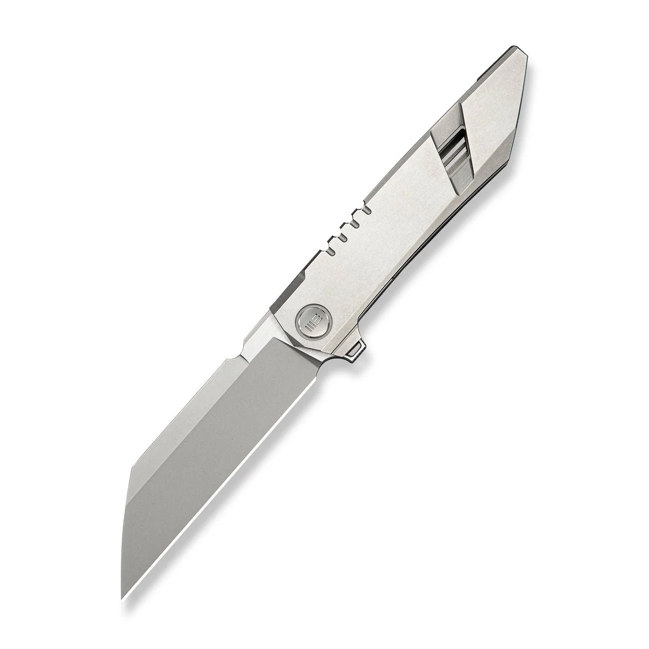 WEKNIFE Anglex Flipper Knife Gray Titanium Handle (3.89" Stonewashed Bohler M390 Blade, Satin Flat) WE25070 Sample2 - Image 3