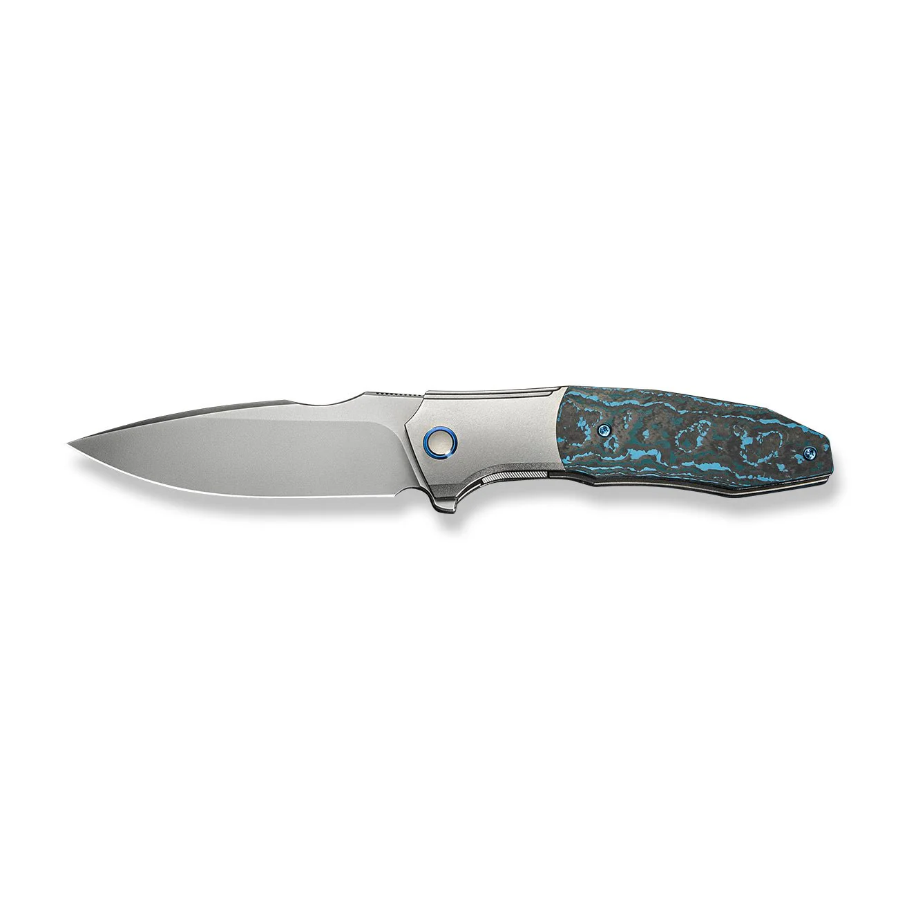 WEKNIFE Archeozoic Flipper Knife Titanium & FatCarbon Fiber Handle (4" M390 Blade) WE23091-4 - Image 4