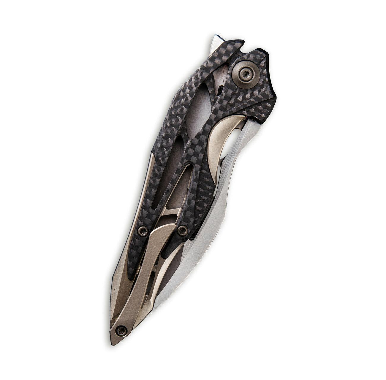 WEKNIFE Arrakis Flipper Knife Titanium & Carbon Fiber Handle (3.45" M390 Blade) 906CF-A - Image 3