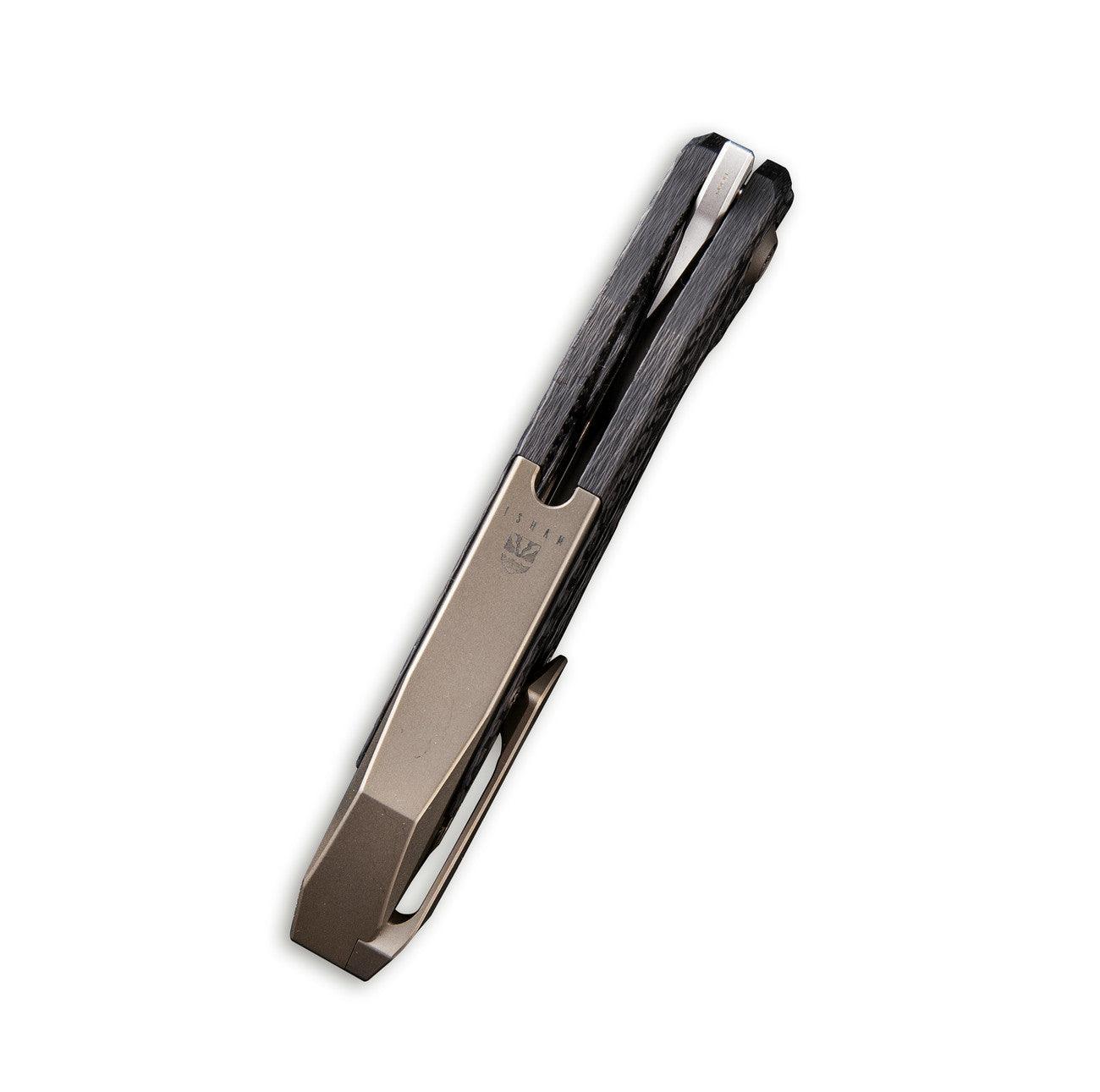 WEKNIFE Arrakis Flipper Knife Titanium & Carbon Fiber Handle (3.45" M390 Blade) 906CF-A - Image 4