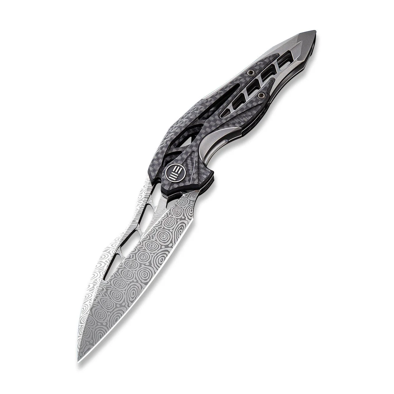 WEKNIFE Arrakis Flipper Knife Titanium & Carbon Fiber Handle (3.45" Damasteel Blade) 906CF-DS1 - Image 3