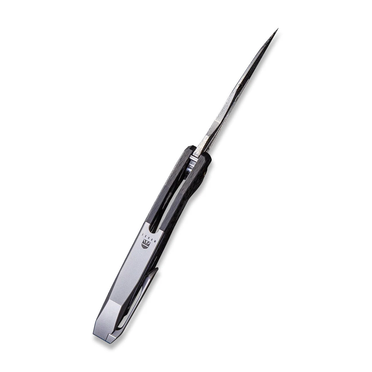 WEKNIFE Arrakis Flipper Knife Titanium & Carbon Fiber Handle (3.45" Damasteel Blade) 906CF-DS1 - Image 8