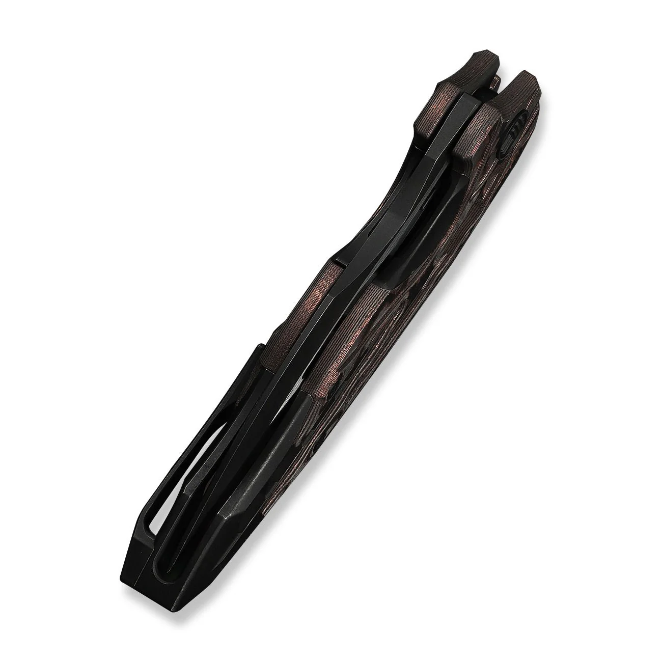 WEKNIFE Arrakis Flipper Knife Black Integral Titanium Handle With Copper Foil Carbon Fiber Inlay (3.47" Black Stonewashed Vanax Blade, Satin Flat) 906CF-E - Image 8