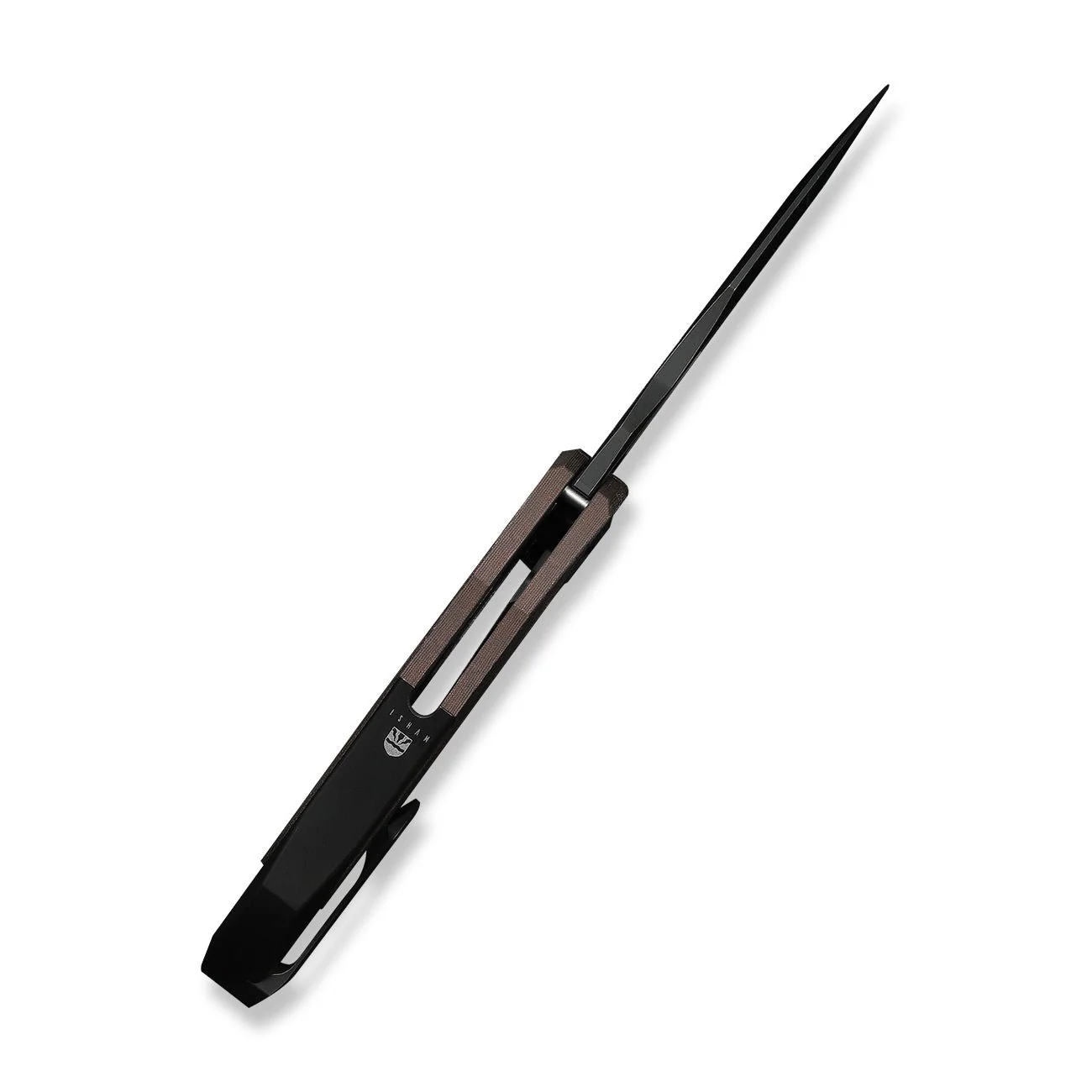 WEKNIFE Arrakis Flipper Knife Black Integral Titanium Handle With Copper Foil Carbon Fiber Inlay (3.47" Black Stonewashed Vanax Blade, Satin Flat) 906CF-E - Image 9