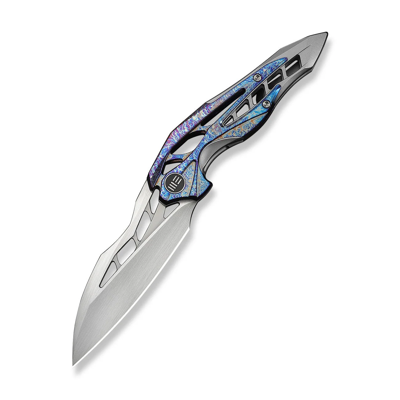 WEKNIFE Arrakis Flipper Knife Gray Integral Titanium Handle With Flamed Titanium Inlay (3.47" Hand Rubbed Satin Vanax Blade) 906K - Image 3