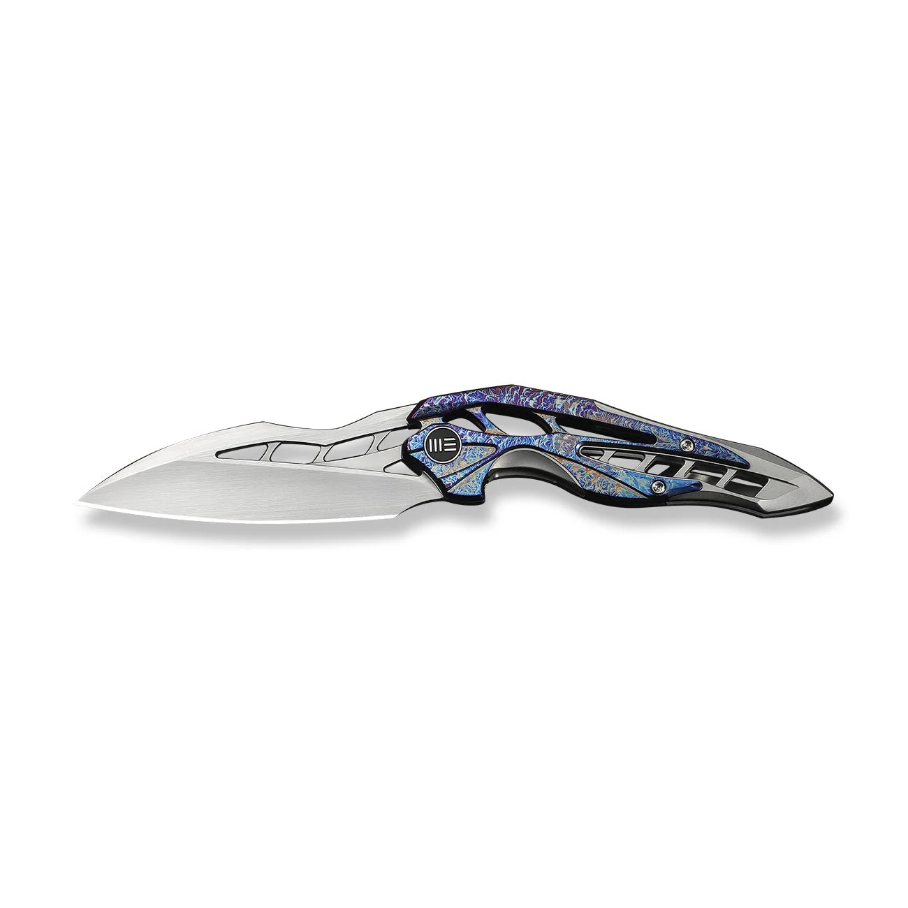 WEKNIFE Arrakis Flipper Knife Gray Integral Titanium Handle With Flamed Titanium Inlay (3.47" Hand Rubbed Satin Vanax Blade) 906K - Image 4