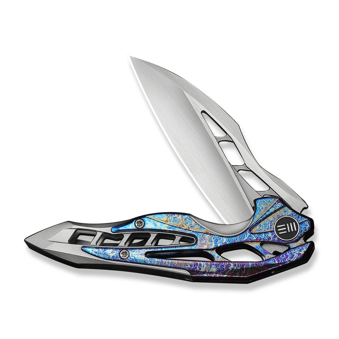 WEKNIFE Arrakis Flipper Knife Gray Integral Titanium Handle With Flamed Titanium Inlay (3.47" Hand Rubbed Satin Vanax Blade) 906K - Image 5