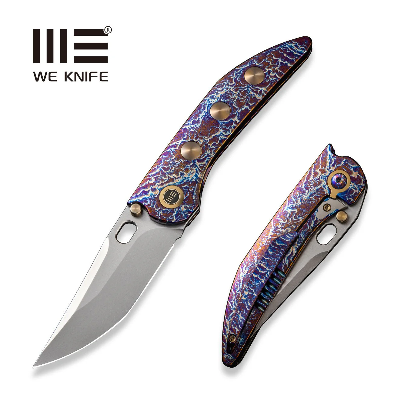WEKNIFE Attor Thumb Stud & Thumb Hole Knife Titanium Handle (3.55" CPM 20CV Blade) WE23037-2