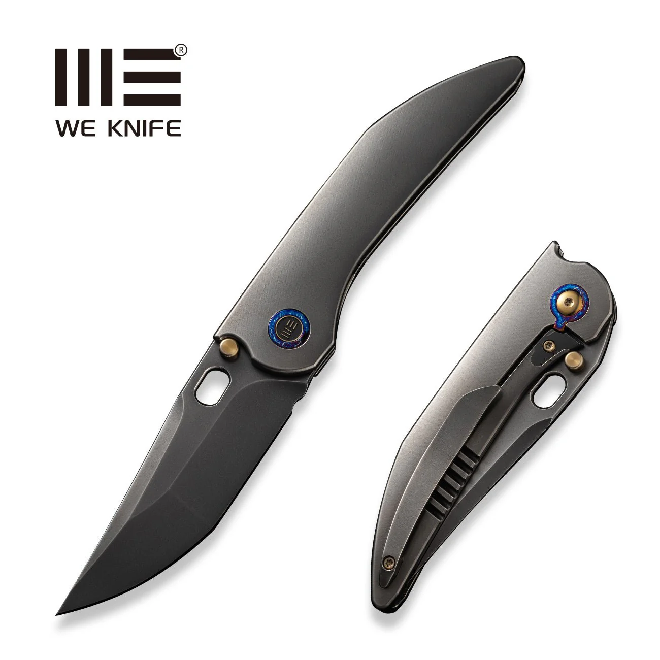 WEKNIFE Attor Thumb Stud & Thumb Hole Knife Titanium Handle (3.55" CPM 20CV Blade) WE23037B-1