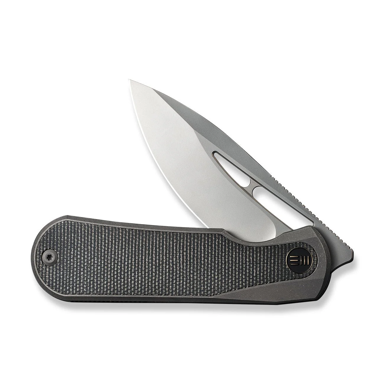 WEKNIFE Baloo Mystery Box Front Flipper & Thumb Hole Knife Gray Titanium Handle With Dark Green Micarta Inlay (3.31" Silver Bead Blasted CPM 20CV Blade) WE21033-4 MB, With One Free Mystery WE Or CIVIVI Model - Image 5