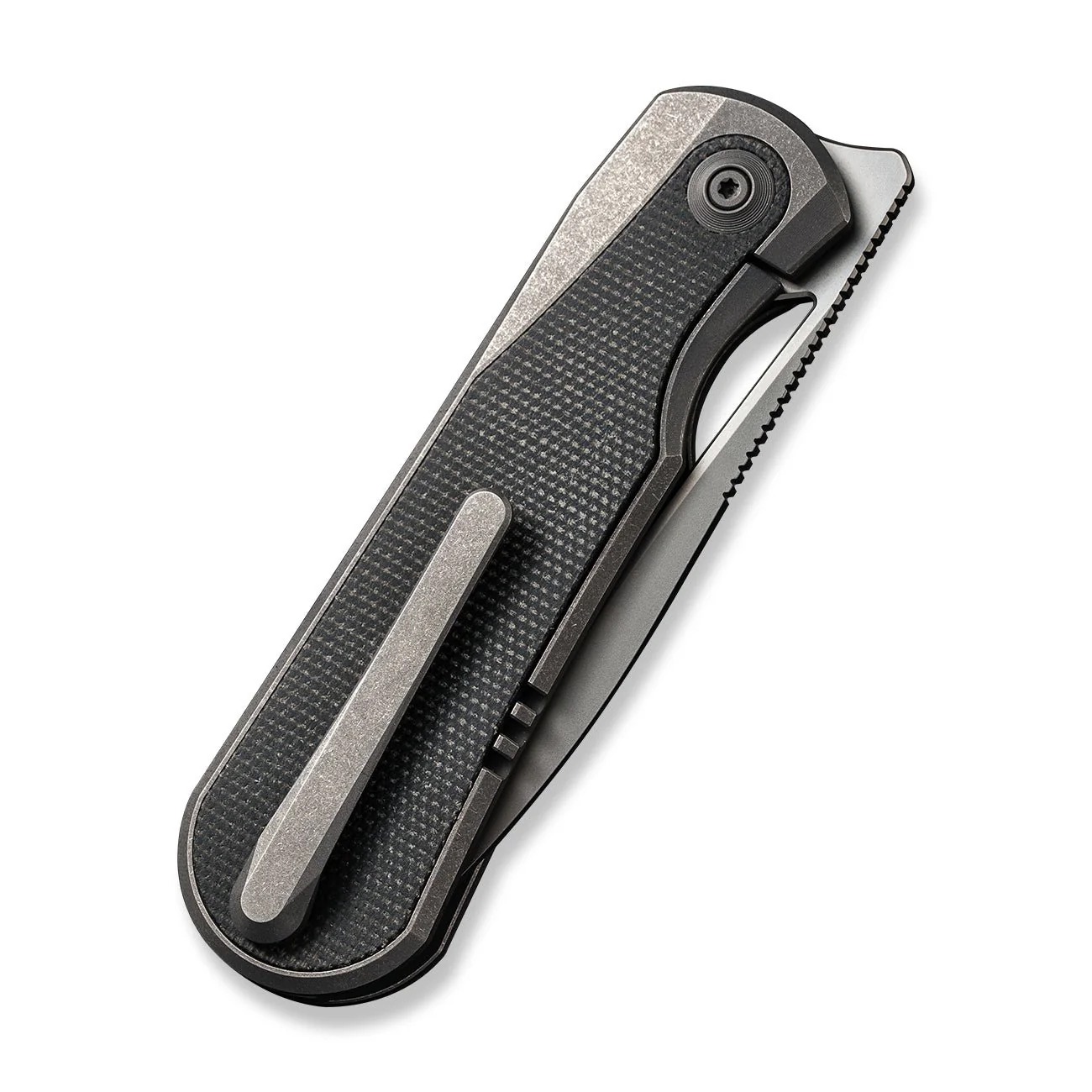 WEKNIFE Baloo Mystery Box Front Flipper & Thumb Hole Knife Gray Titanium Handle With Dark Green Micarta Inlay (3.31" Silver Bead Blasted CPM 20CV Blade) WE21033-4 MB, With One Free Mystery WE Or CIVIVI Model - Image 7