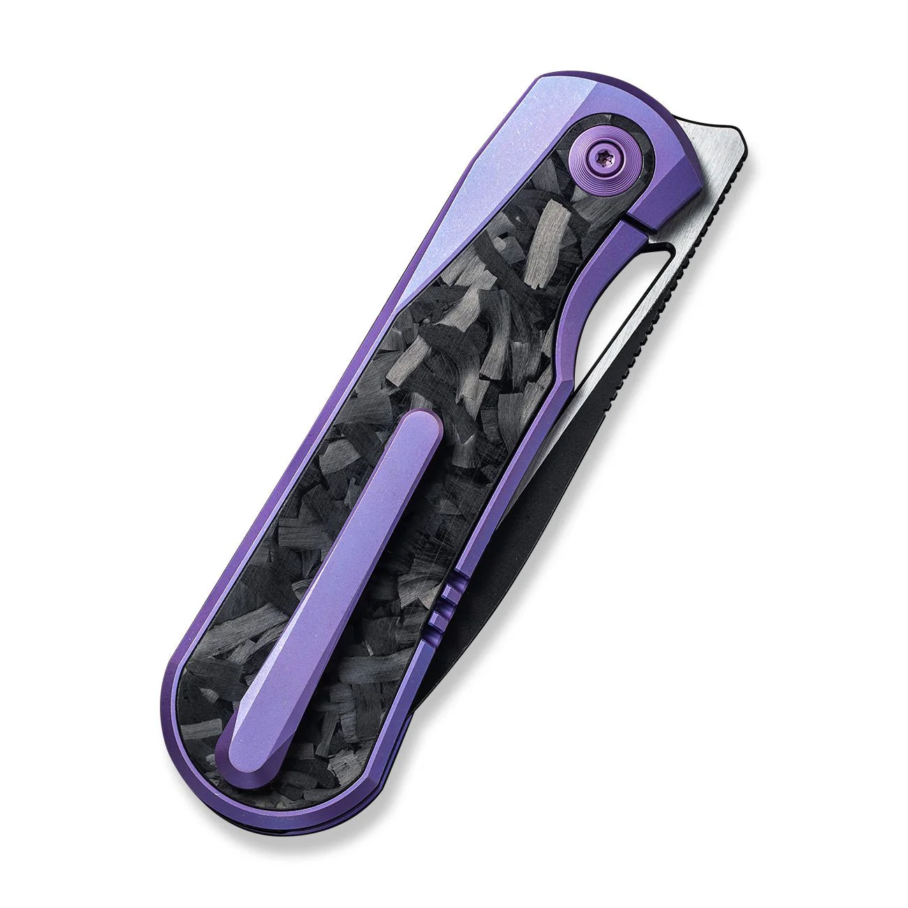 WEKNIFE Baloo Front Flipper & Thumb Hole Knife Titanium & Carbon Fiber Handle (3.31" CPM 20CV) WE21033-3 - Image 7