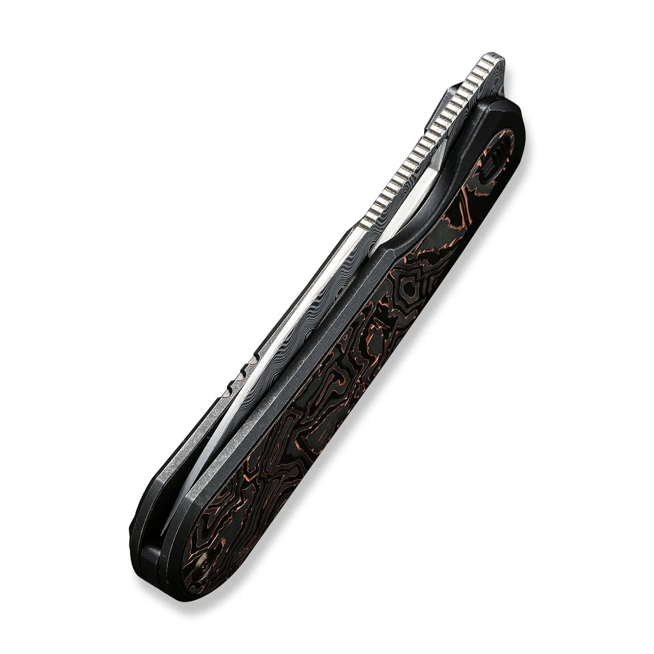 WEKNIFE Baloo Front Flipper & Thumb Hole Knife Titanium & Carbon Fiber Handle (3.31" Damasteel) WE21033-DS1 - Image 8