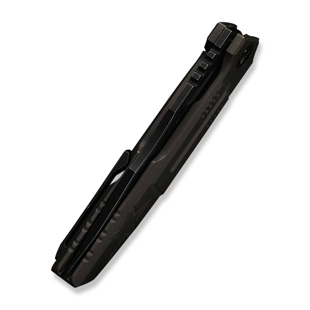 WEKNIFE Barracks Flipper Knife Bronze Titanium Handle (3.85" Black Stonewashed Bohler M390 Blade) WE25078-2 - Image 8