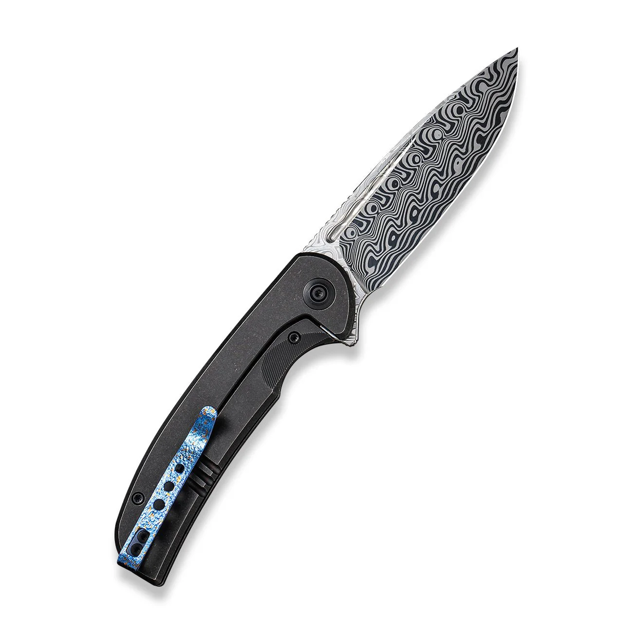 WEKNIFE Beacon Flipper Knife Titanium Handle (3.48" Damasteel Blade) WE20061B-DS1 - Image 2