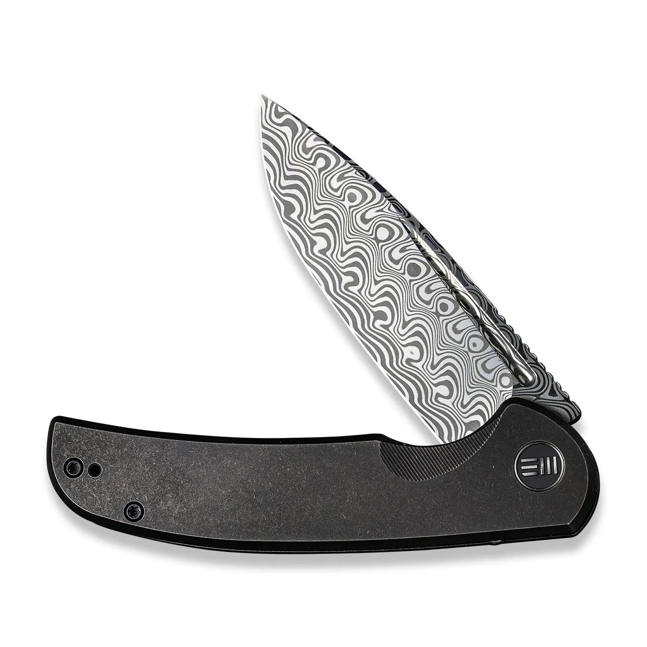WEKNIFE Beacon Flipper Knife Titanium Handle (3.48" Damasteel Blade) WE20061B-DS1 - Image 4