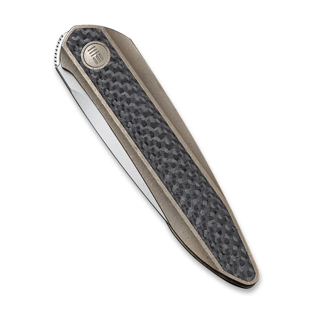 WEKNIFE Black Void Opus Front Flipper Knife Titanium & Carbon Fiber Handle (2.84" CPM 20CV Blade) 2010A - Image 5