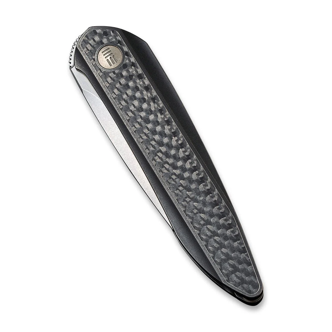 WEKNIFE Black Void Opus Front Flipper Knife Titanium & Carbon Fiber Handle (2.84" CPM 20CV Blade) 2010B - Image 5
