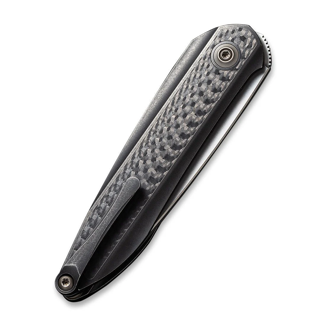 WEKNIFE Black Void Opus Front Flipper Knife Titanium & Carbon Fiber Handle (2.84" CPM 20CV Blade) 2010B - Image 6