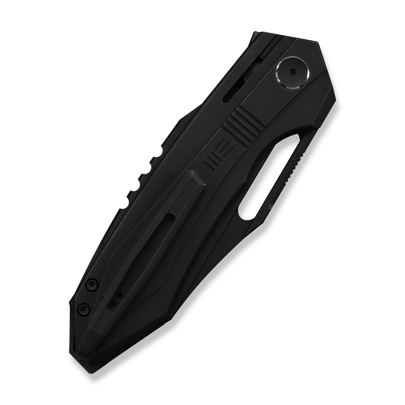 WEKNIFE Bogey Flipper & Thumb Hole Knife Black Titanium Handle (3.64" Black Stonewashed Bohler M390 Blade) WE23088-1 - Image 7