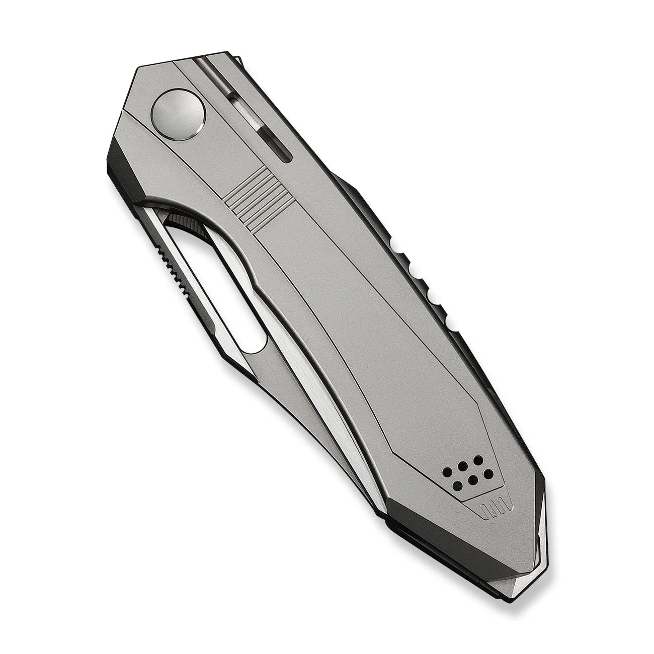 WEKNIFE Bogey Flipper & Thumb Hole Knife Gray Titanium Handle (3.64" Stonewashed Bohler M390 Blade, Satin Flat) WE23088-2 - Image 6