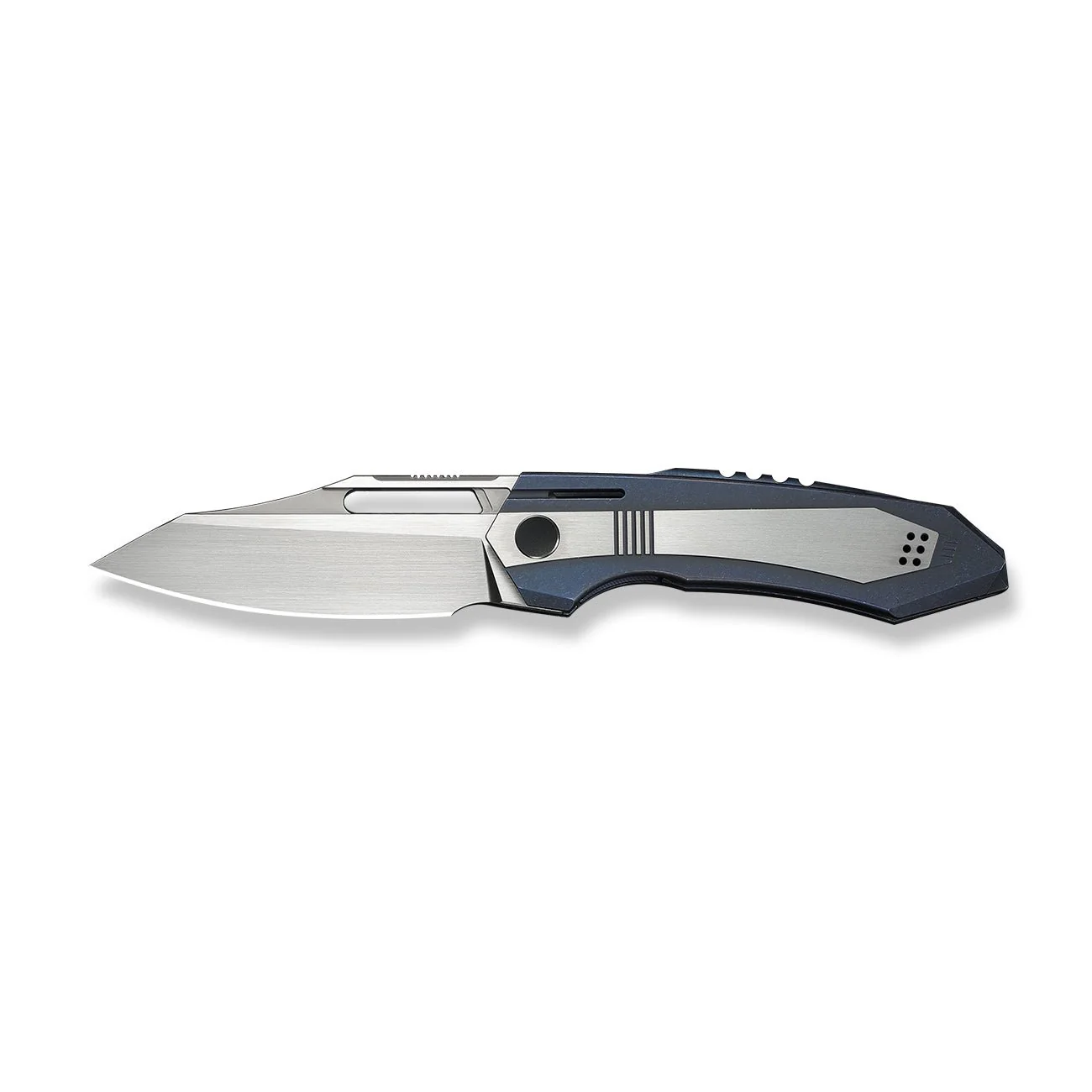 WEKNIFE Bogey Flipper & Thumb Hole Knife Blue & Satin Titanium Handle (3.64" Hand Rubbed Satin Bohler M390 Blade) WE23088-3 - Image 4