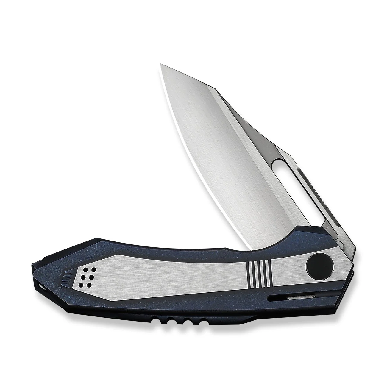 WEKNIFE Bogey Flipper & Thumb Hole Knife Blue & Satin Titanium Handle (3.64" Hand Rubbed Satin Bohler M390 Blade) WE23088-3 - Image 5