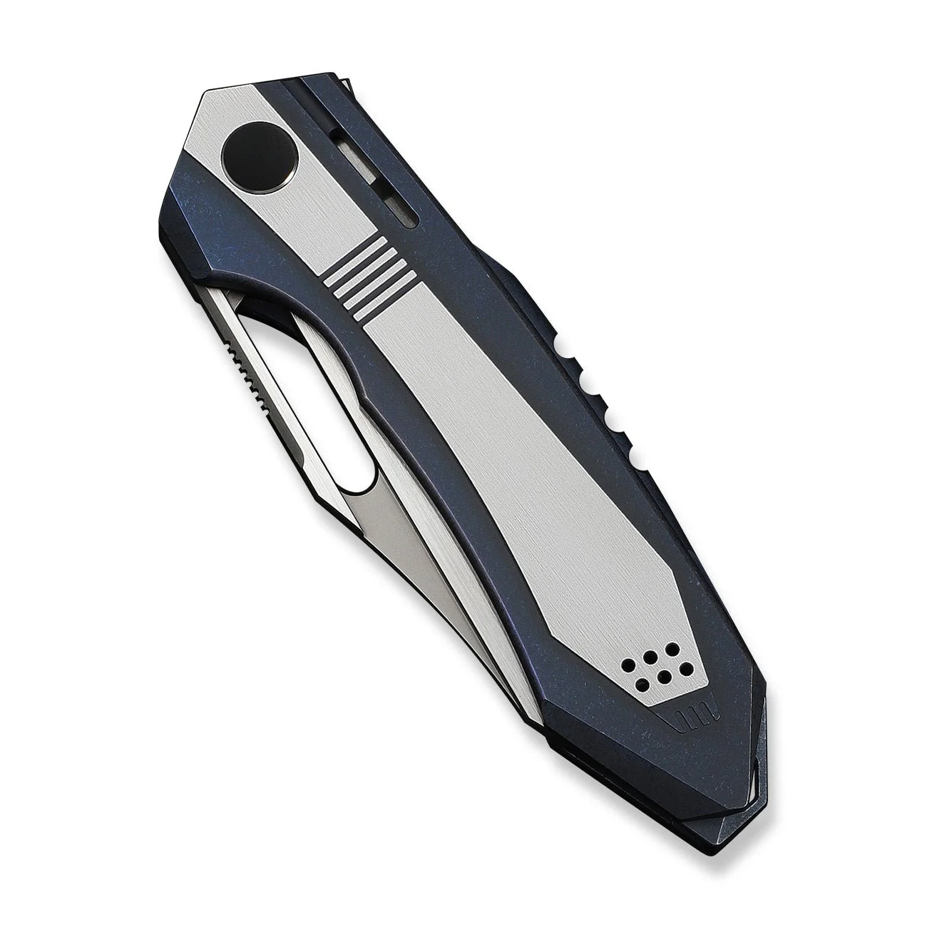 WEKNIFE Bogey Flipper & Thumb Hole Knife Blue & Satin Titanium Handle (3.64" Hand Rubbed Satin Bohler M390 Blade) WE23088-3 - Image 6