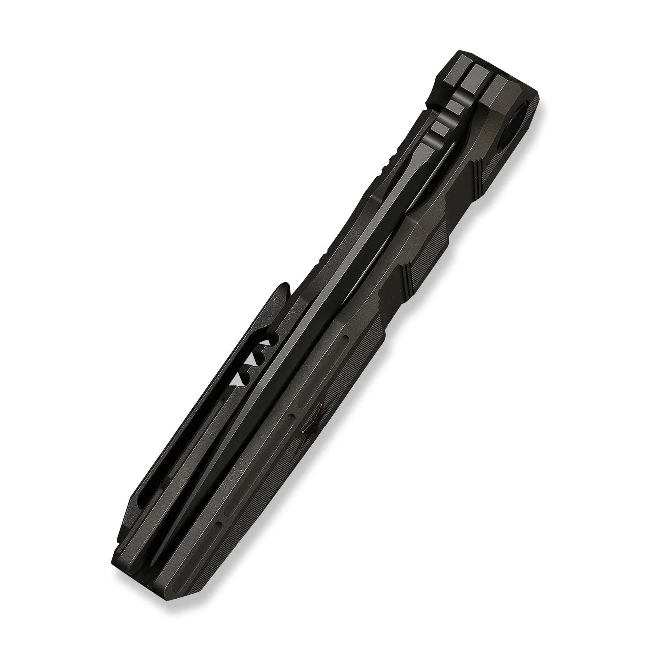 WEKNIFE Breach Flipper Knife Charcoal Gray Titanium Handle (3.85" Dark Gray Stonewashed Bohler M390 Blade) WE25077-1 - Image 8