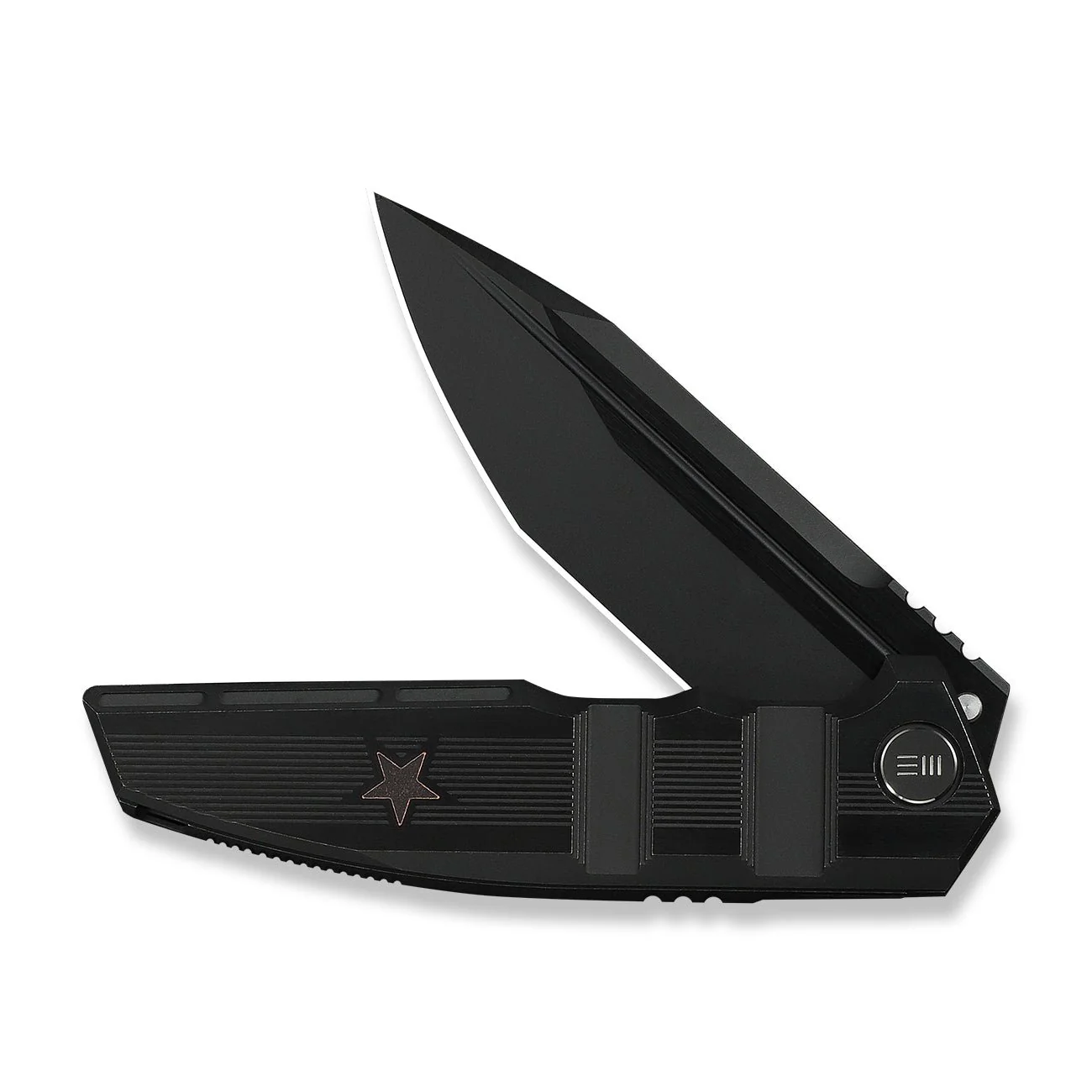 WEKNIFE Breach Flipper Knife Black Titanium Handle (3.85" Black Stonewashed Bevels, Black Brushed Flats Bohler M390 Blade) WE25077-2 - Image 5